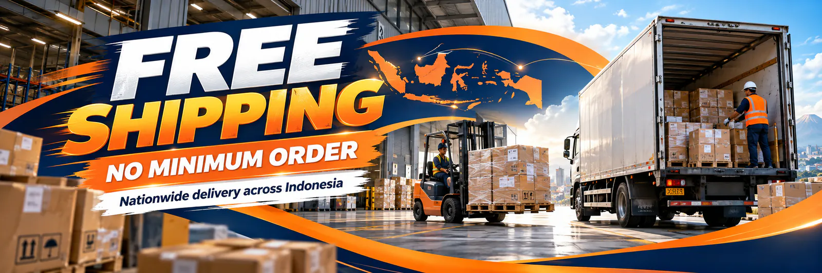 Free shipping with no minimum order across Indonesia